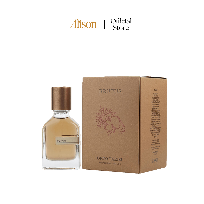 hiết kế chai Orto Parisi Brutus EDP – Chai thủy tinh trong suốt với nắp gỗ tinh tế